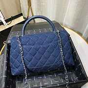 Chanel Coco Grained Calfskin Denim Flap Bag 29cm - 5