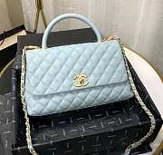 Chanel Coco Grained Calfskin Blue Flap Bag 29cm - 1