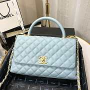 Chanel Coco Grained Calfskin Blue Flap Bag 29cm - 2