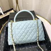 Chanel Coco Grained Calfskin Blue Flap Bag 29cm - 4