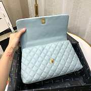 Chanel Coco Grained Calfskin Blue Flap Bag 29cm - 5