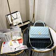 Chanel Coco Grained Calfskin Blue Flap Bag 29cm - 3