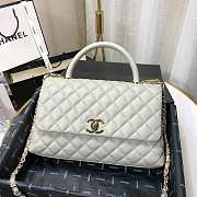 Chanel Coco Grained Calfskin Gray Flap Bag 29cm - 1