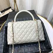 Chanel Coco Grained Calfskin Gray Flap Bag 29cm - 3