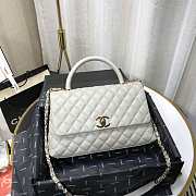 Chanel Coco Grained Calfskin Gray Flap Bag 29cm - 6