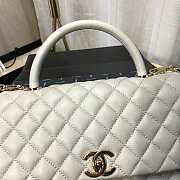 Chanel Coco Grained Calfskin Gray Flap Bag 29cm - 5