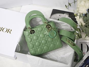 Dior Lady Green M8013 Size 20 x 16.5 x 8 cm
