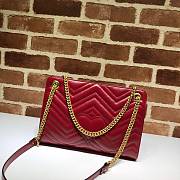 GG Marmont Shoulder Bag Red 524592 Size 28 x 20 x 5 cm - 3