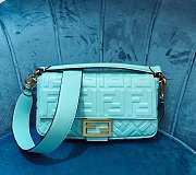 Fendi Baguette Chain Blue Sky Leather Bag 26cm - 1