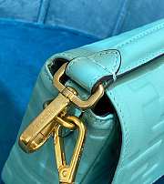 Fendi Baguette Chain Blue Sky Leather Bag 26cm - 2