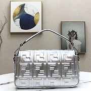 Fendi Baguette Silver Leather Bag 26cm - 6