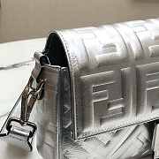 Fendi Baguette Silver Leather Bag 26cm - 4