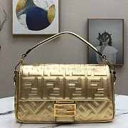 Fendi Baguette Gold Leather Bag 26cm - 1