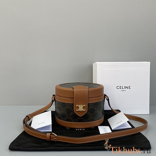 Celine Tambour Bag Brown 60062 Size 17 x 12 x 17 cm - 1