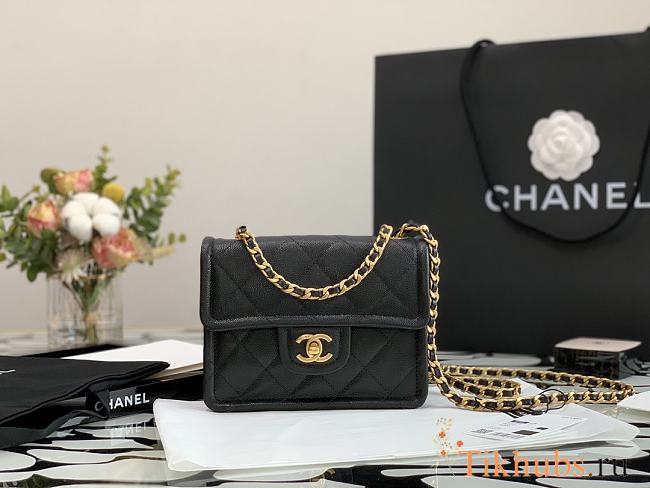 Chanel Tofu Bag Black Small 99031 Size 14.5 x 18 x 8 cm - 1