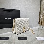 YSL Becky Quilted Lambskin Chain Bag White 629246 Size 25 x 17 x 7 cm - 2