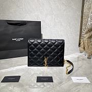 YSL Becky Quilted Lambskin Chain Bag Black 629246 Size 25 x 17 x 7 cm - 1