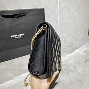 YSL Becky Quilted Lambskin Chain Bag Black 629246 Size 25 x 17 x 7 cm - 6