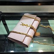 YSL Crocodile Pattern Chain Bag Size 24 × 14.5 × 5.5 cm - 5