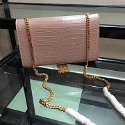 YSL Crocodile Pattern Chain Bag Size 24 × 14.5 × 5.5 cm - 6