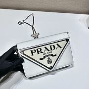 Prada Large Triangle Flip Cover Bag White 1BH189 Size 17 x 9.5 x 3.5 cm - 3