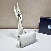 Prada Large Triangle Flip Cover Bag White 1BH189 Size 17 x 9.5 x 3.5 cm - 2