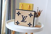 Louis Vuitton Pochette Voyage MM in Black Monogram Raffia M80352 Size 25 x 20 x 5.5 cm - 5