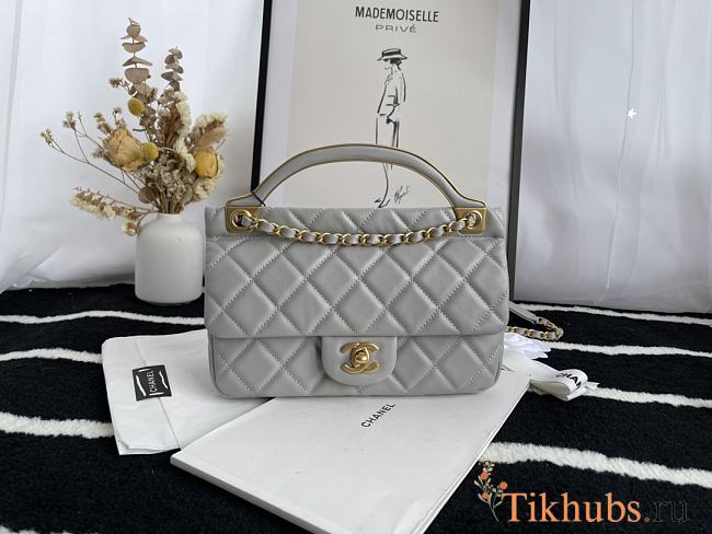 Chanel Mini Castle Series Hanger Bag Gray 22 cm - 1