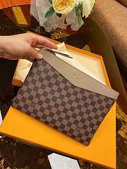 Louis Vuitton Pouch Wallet Gray/ Beige / Red - 1