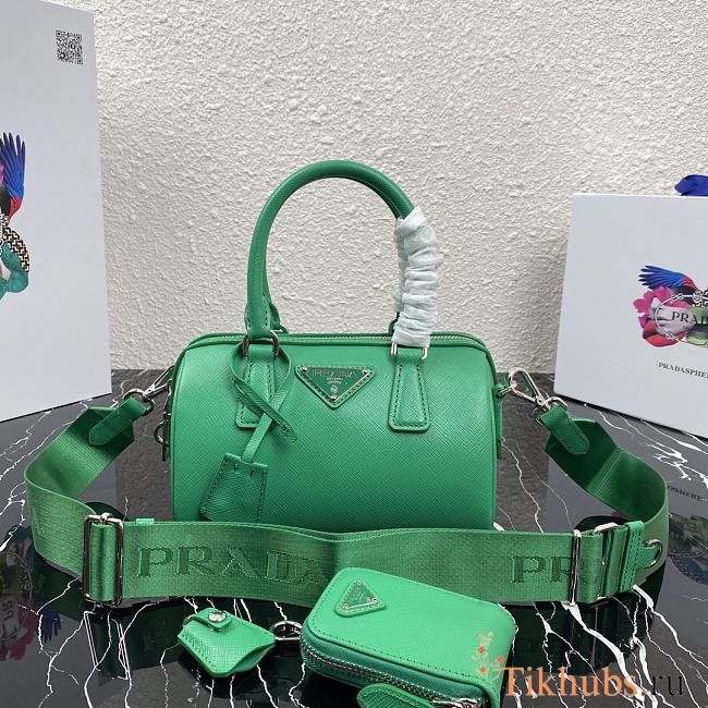 Prada Pillow Bag Green 1BB846 Size 20 x 11 x 11.5 cm - 1