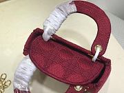 Lady Dior Embroidered Checkered Red 44531 Size 17 cm - 6