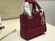 Lady Dior Embroidered Checkered Red 44531 Size 17 cm - 2