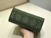 Lady Dior Embroidered Plaid Green 44531 Size 17 cm - 6