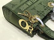 Lady Dior Embroidered Plaid Green 44531 Size 17 cm - 3