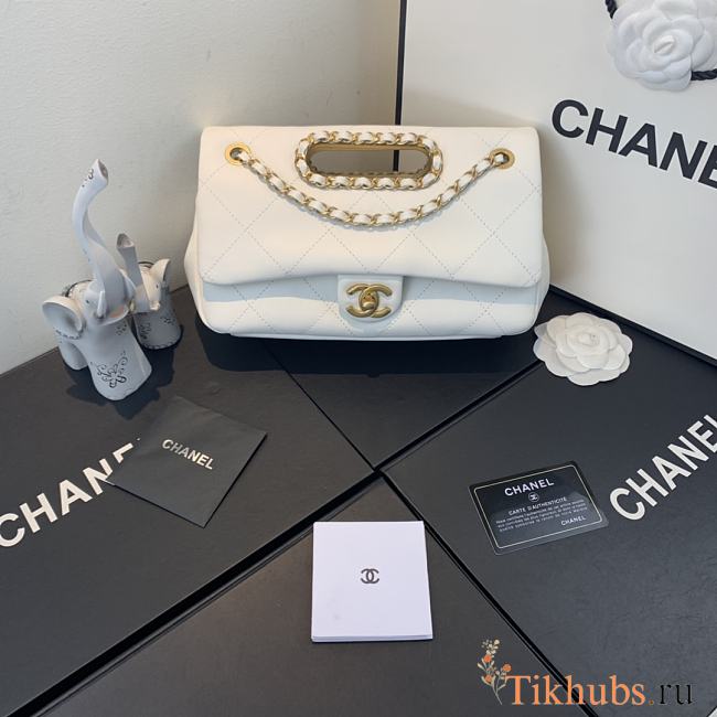 Chanel Flip-Top Chain Bag White AS1466 Size 26 x 17 x 6 cm - 1