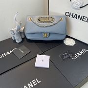 Chanel Flip-Top Chain Bag Light Blue AS1466 Size 26 x 17 x 6 cm - 1