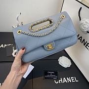 Chanel Flip-Top Chain Bag Light Blue AS1466 Size 26 x 17 x 6 cm - 5