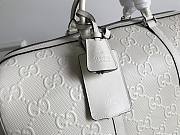 Gucci GG Embossed Duffle Bag White 625768 Size 44.5 x 28 x 24.5 cm - 4