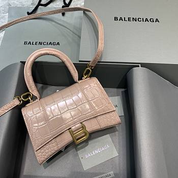 Balencia Hourglass Bag Crocodile Pattern Size 19 x 8 x 21 cm