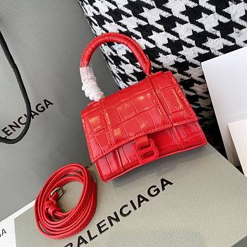 Balencia Hourglass Bag Red Size 12 x 4 x 7.5 cm