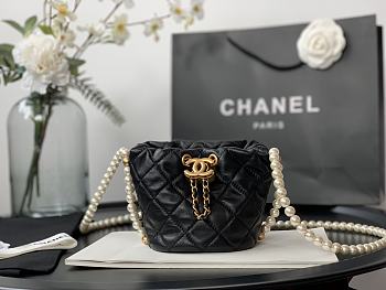 Chanel Mini Drawstring Bag Black Size 12 x 12 x 12 cm