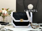 Chanel Saddle Bag Black/White 99109 Size 19 x 15 x 6 cm - 1