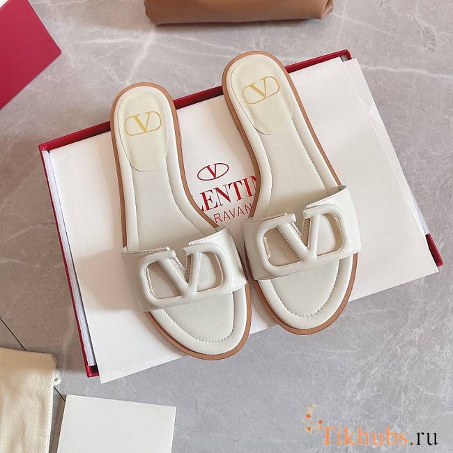 Valentino White Flats  - 1