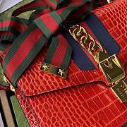 Gucci Sylvie Bee Star Small Shoulder Bag Red 524405 Size 25.5 x 17 x 8 cm - 4