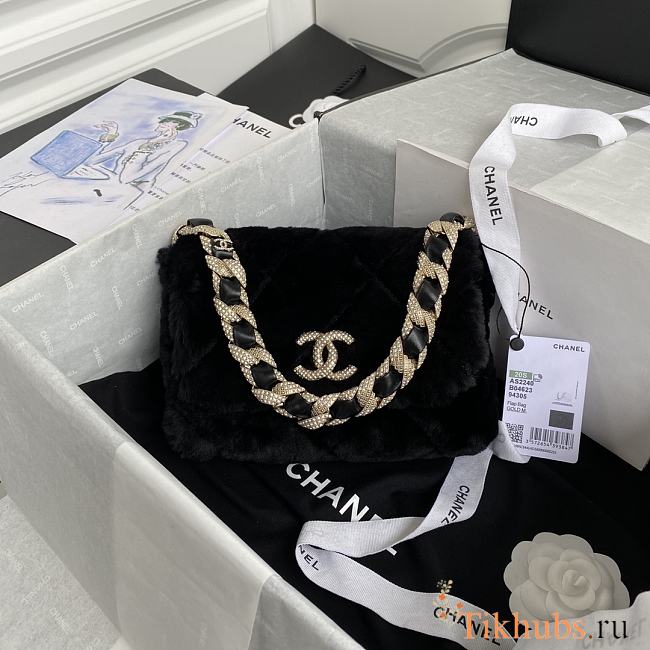 Chanel Flap Bag Black AS2240 Size 1.5 x 21.5 x 6.5 cm - 1