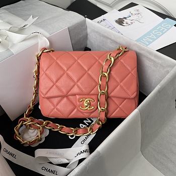 Chanel Flap Bag Small Pink Size 22 × 5 × 15.5 cm