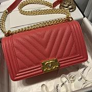 Chanel Leboy Grain Calfskin Red 67085 Size 20 cm - 2