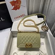 Chanel Leboy Grain Calfskin Green 01 67085 Size 20 cm - 4