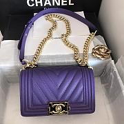 Chanel Leboy Grain Calfskin Purple 67085 Size 20 cm - 1
