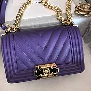 Chanel Leboy Grain Calfskin Purple 67085 Size 20 cm - 3